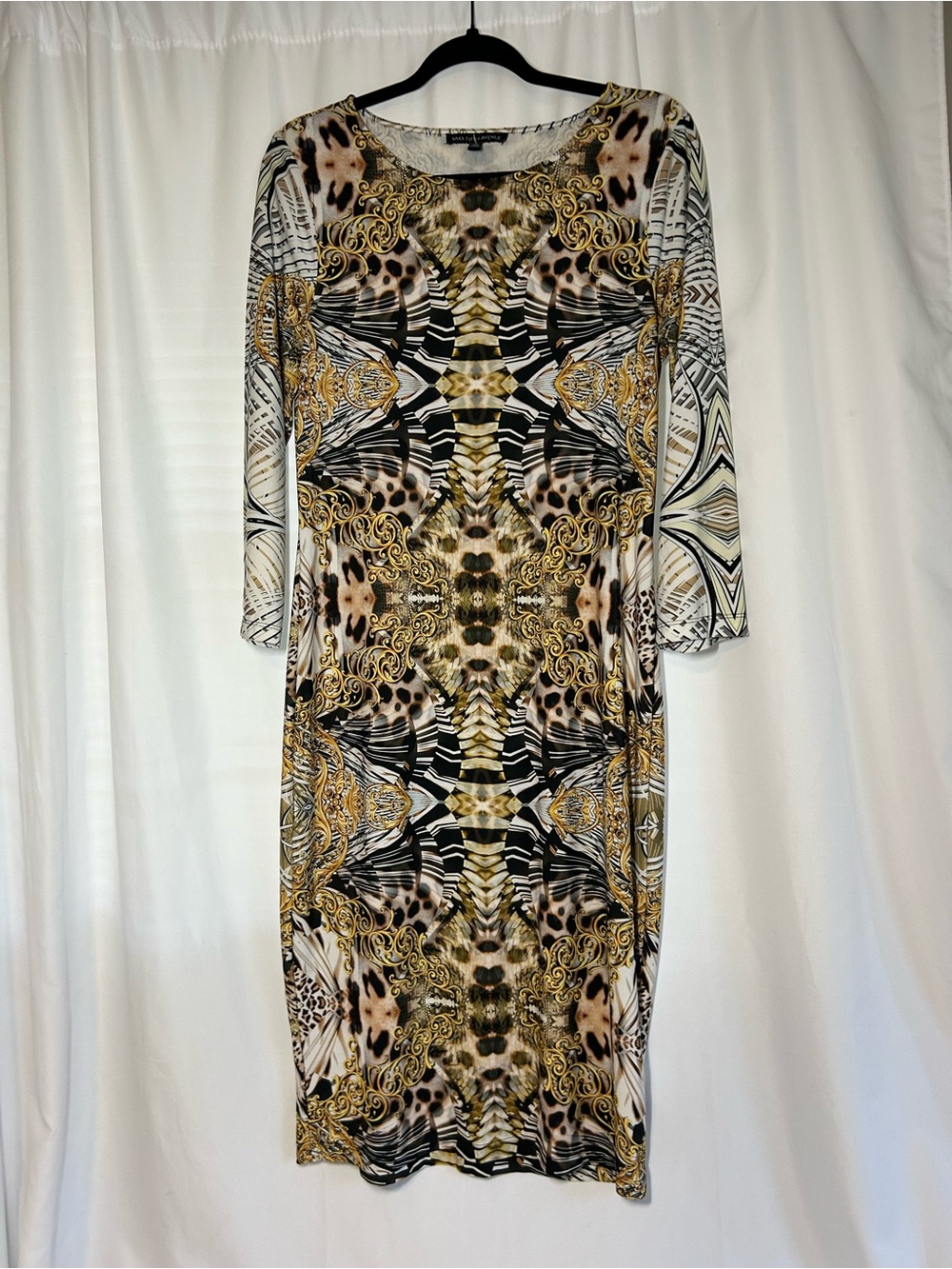 Saks Fifth Avenue Multicolor Baroque Animal Print Midi Dress